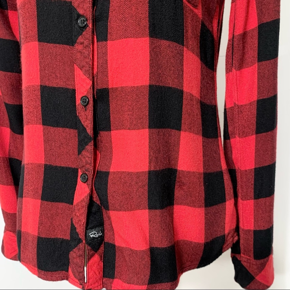 SOLD-Rails Red Buffalo Plaid Check Print Flannel - Picture 5 of 12